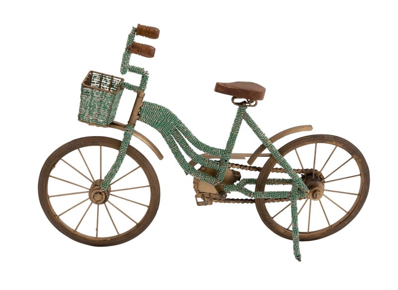 Deco 79 Metal Bike Decorative Sculpture Home Decor Statue, Accent Figurine 18" x 4" x 12", Green - Image 1